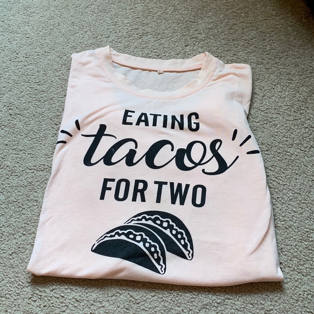 Pink, maternity, funny style shirt. Never worn!